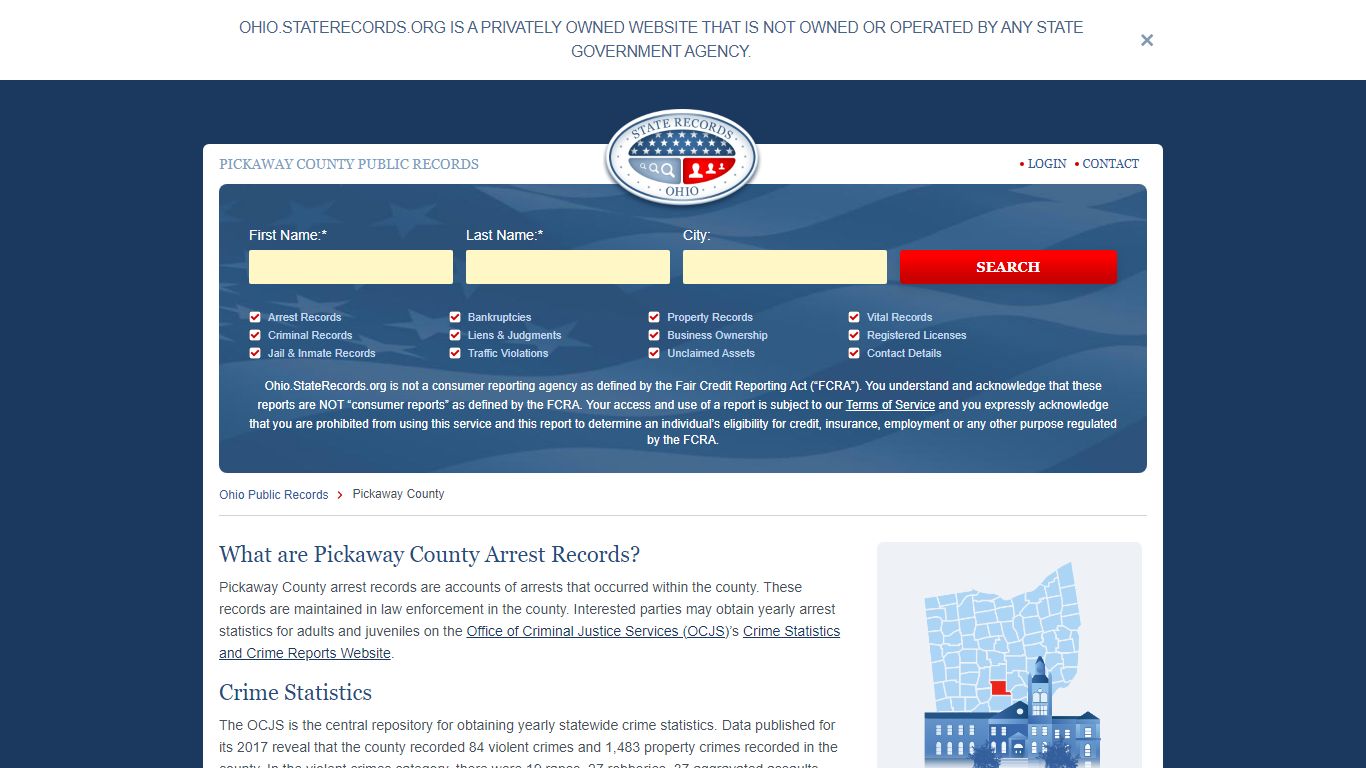 Pickaway County Arrest, Court, and Public Records | StateRecords.org